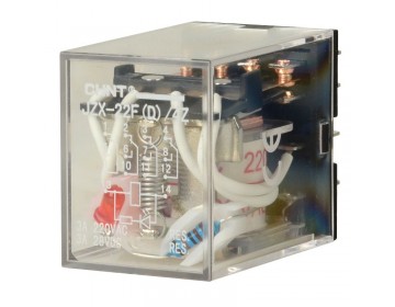 Промежуточное реле JZX-22F(D)  3 конт. с инд. LED 5 А 12 В DC 