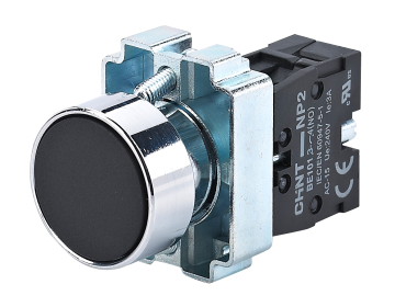 Кнопка NP2-BA21 без подсветки черная 1NO IP40