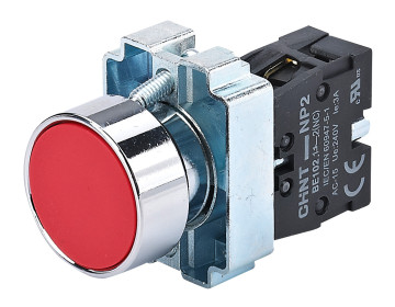 Кнопка NP2-BA42 без подсветки красная 1NC IP40