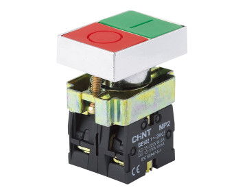 Кнопка NP2-BL8325 1NO+1NC Красная+Зеленая