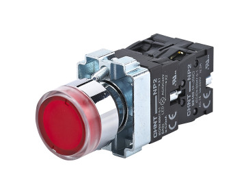 Кнопка NP2-BW3465 1NO+1NC красная AC/DC230В(LED) IP40
