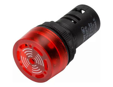 Сигнализатор звуковой ND16-22FS d22mm красный LED АС/DC24В