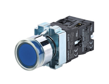 Кнопка NP2-BW3665 1NO+1NC синя AC/DC230В(LED) IP40