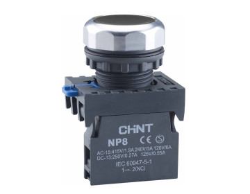 Кнопка NP8-10BN/2 без підсвітки чорна 1NO IP65 