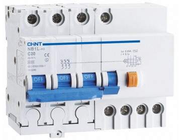 Диф. авт. выключатель NB1L-40 3PN C16 30mA A 6kA